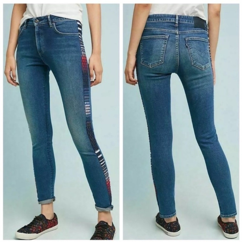Levi's 721 Jeans Women's 24x30 Anthropologie French Handloom Aztec Southwestern